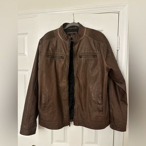 Faux Leather Bomber-type Jacket